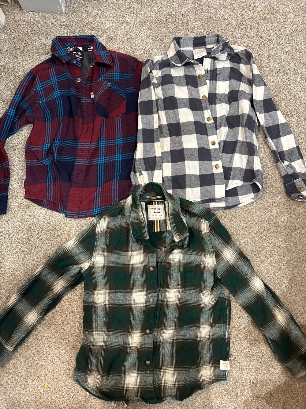 Lot of Little Boy Flannel Button Up Long Sleeve Shirts size 5/6 XS
